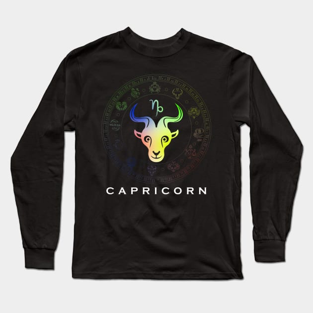 Zodiac sign Capricorn T-shirt Long Sleeve T-Shirt by Emotiondesign